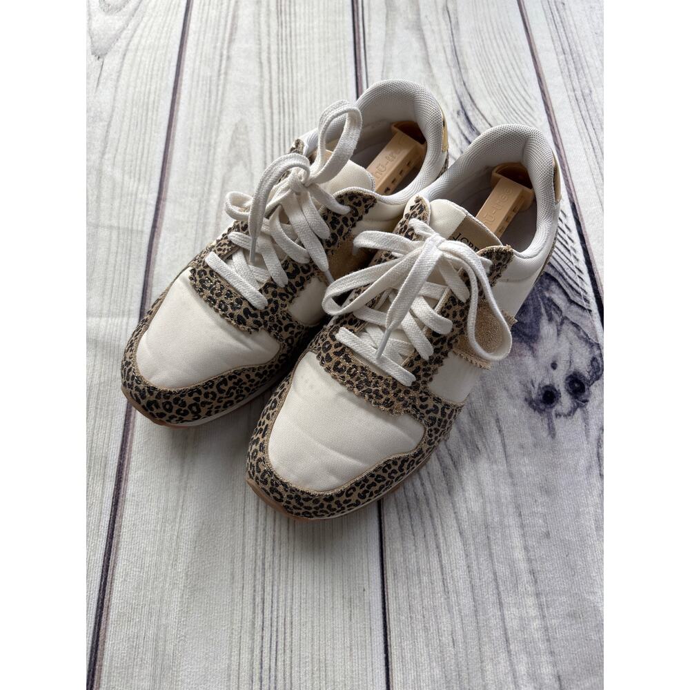 J Crew Leopard Print Size 8.5 Women's Sneakers Preppy Gold Accents